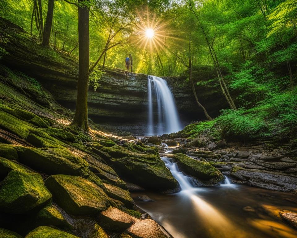 hidden trails and waterfalls in Montgomery Bell State Park